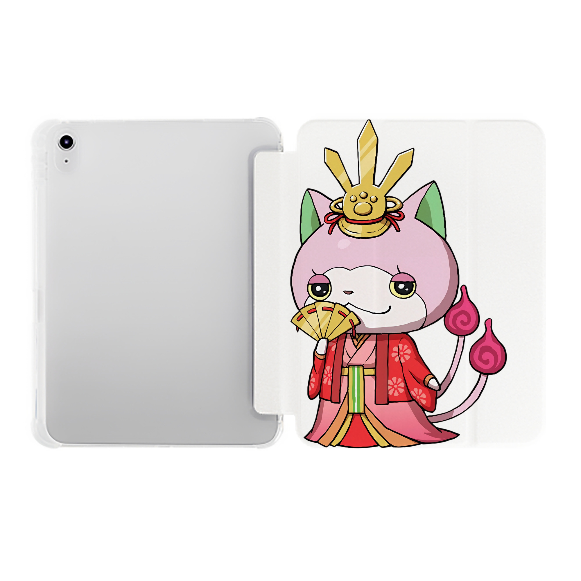 （画像用） 妖怪ウォッチ Yo-kai Watch IPad ケース ペン収納付き 三つ折りスタンド PUレザー×シリコン 対応機種9.5/10.5/10.9インチ